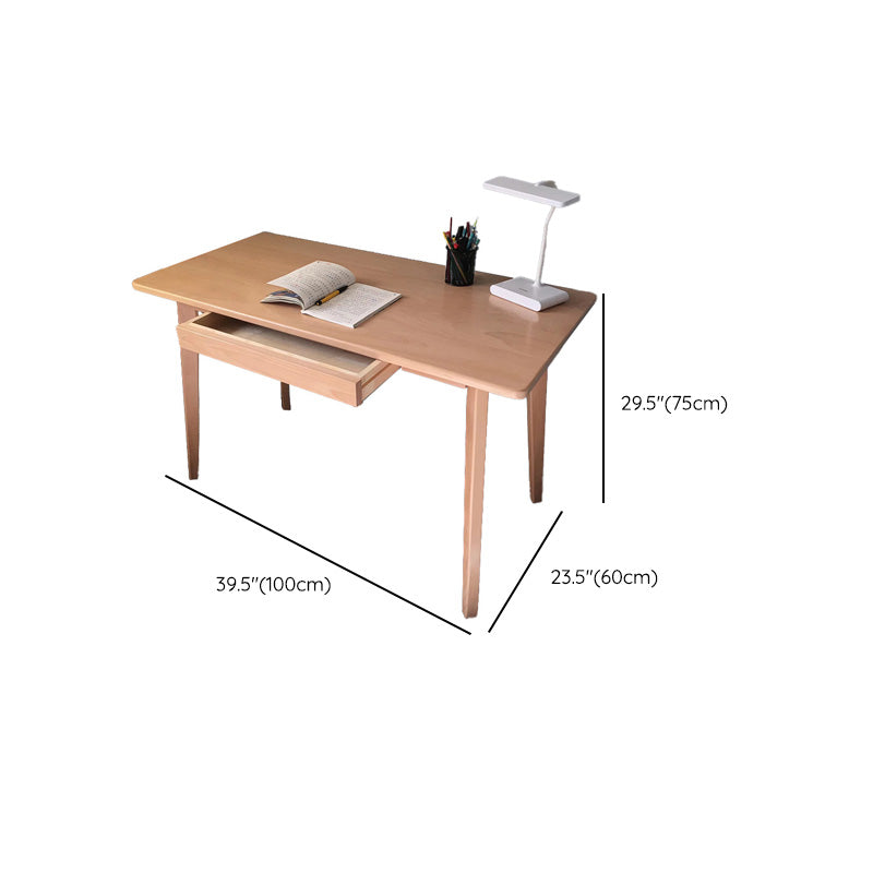 Light Wood Kids Desk Writing Desks with Drawer for Reading Room