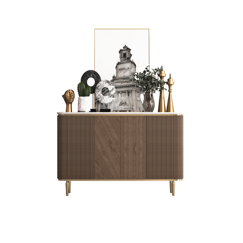 Glam Sideboard Cabinet Marble Sideboard Table with Doors for Dining Room