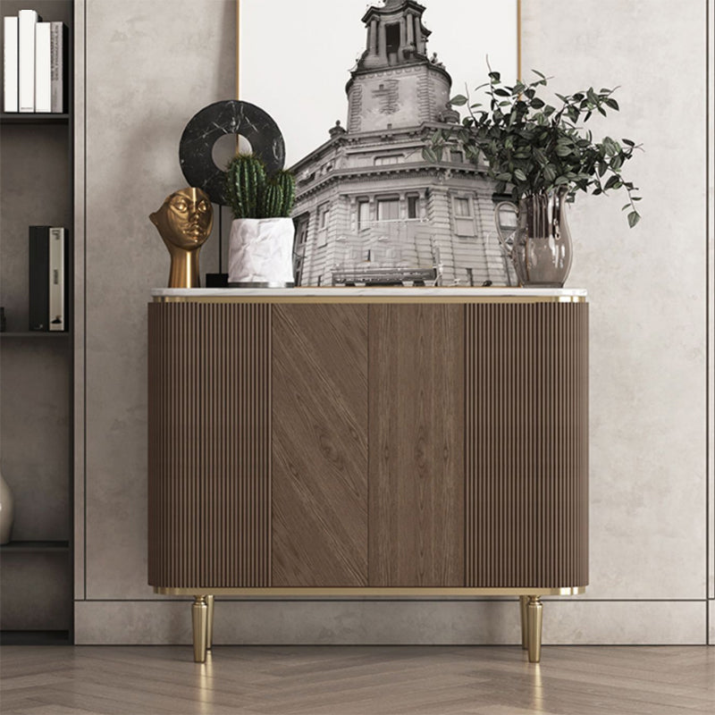 Glam Sideboard Cabinet Marble Sideboard Table with Doors for Dining Room