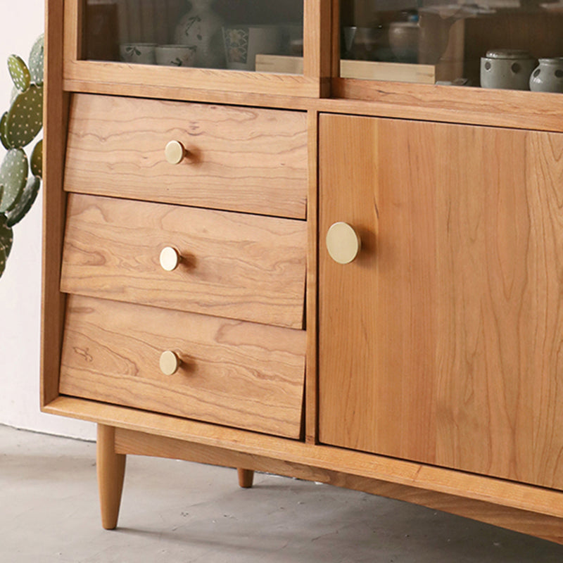 Contemporary Sideboard Cabinet Solid Wood Sideboard Table with Drawers for Dining Room