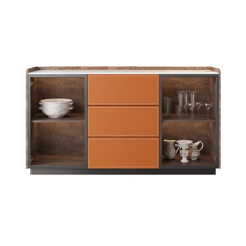 Glam Stone Sideboard Cabinet Sideboard 3 Drawers Server with Storage