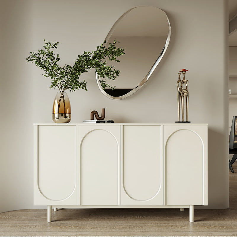 Modern White Wood Server Table Sideboard Cabinets Included for Home