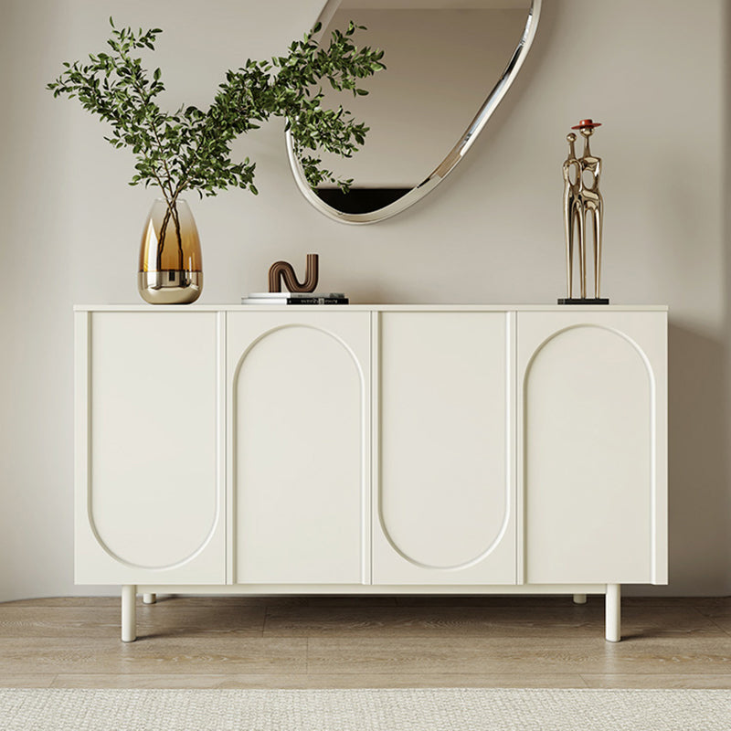 Modern White Wood Server Table Sideboard Cabinets Included for Home