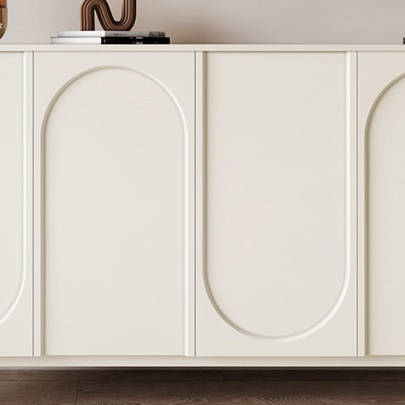 Modern White Wood Server Table Sideboard Cabinets Included for Home