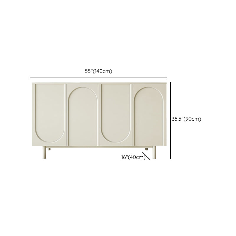 Modern White Wood Server Table Sideboard Cabinets Included for Home