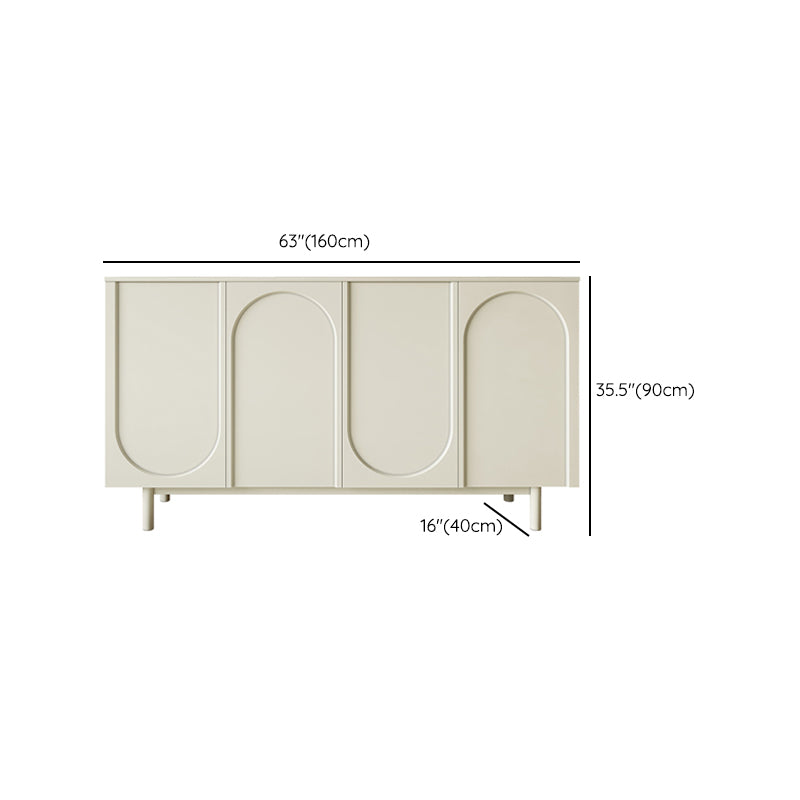 Modern White Wood Server Table Sideboard Cabinets Included for Home