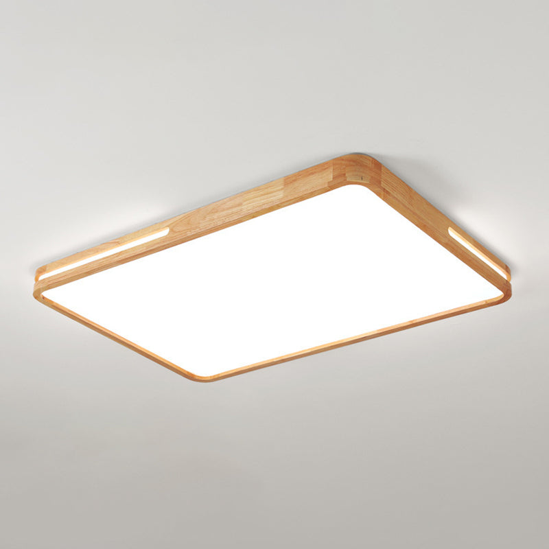 1 Light Geometric Flush Mount Contemporary Wood Ceiling Light