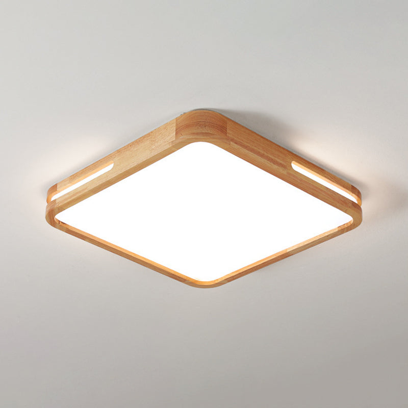 1 Light Geometric Flush Mount Contemporary Wood Ceiling Light