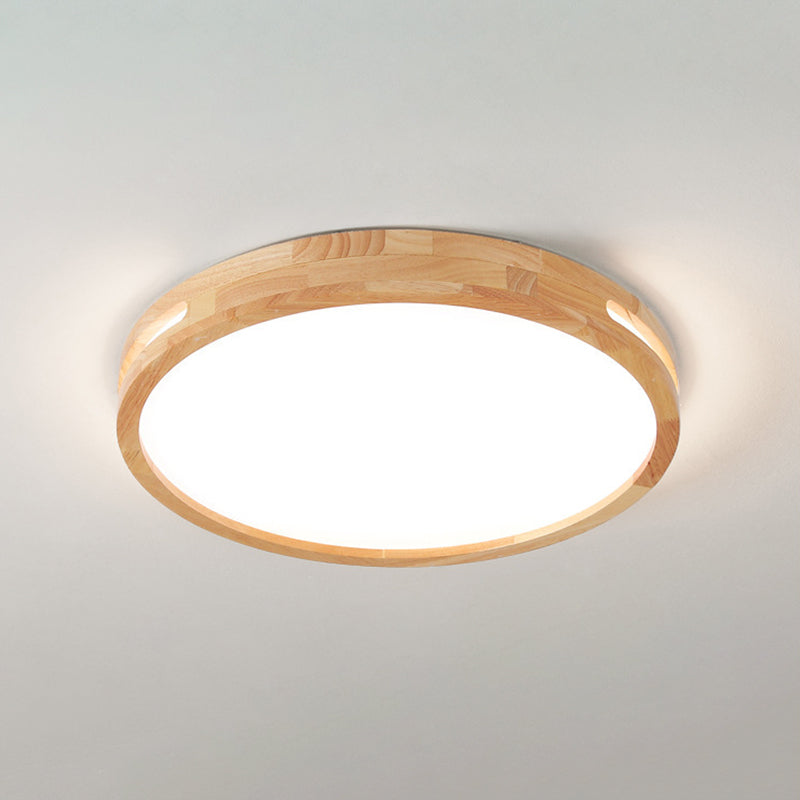 1 Light Geometric Flush Mount Contemporary Wood Ceiling Light