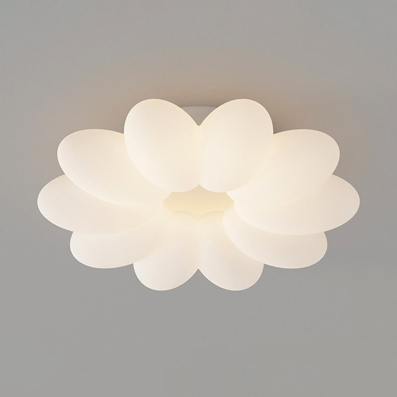 Modern LED Metal Flush Mount Flower Shape Ceiling Light with Acrylic Shade for Bedroom