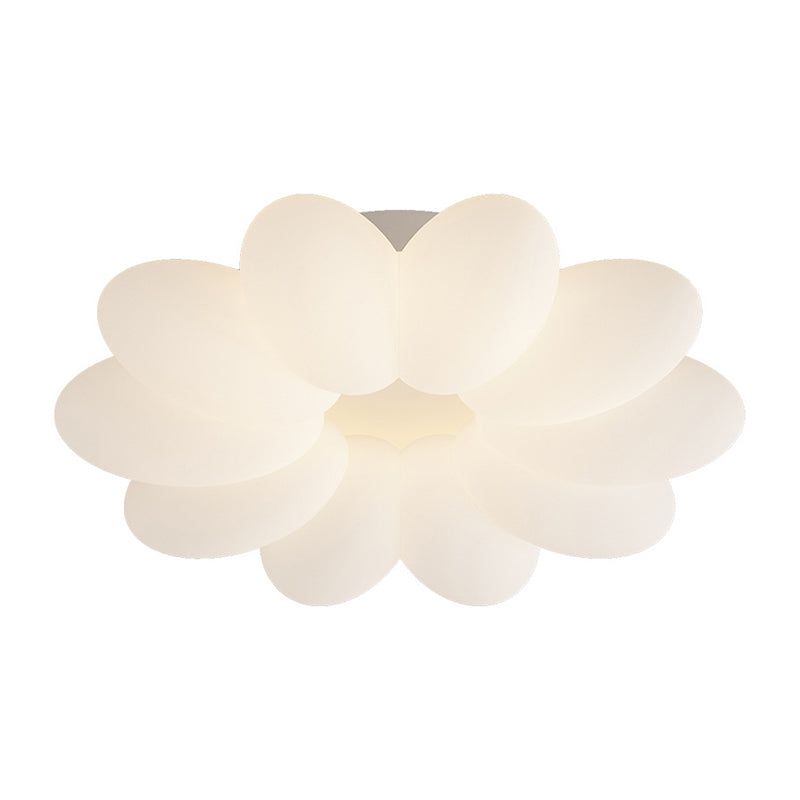 Modern LED Metal Flush Mount Flower Shape Ceiling Light with Acrylic Shade for Bedroom