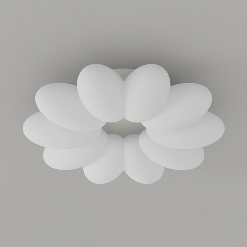 Modern LED Metal Flush Mount Flower Shape Ceiling Light with Acrylic Shade for Bedroom