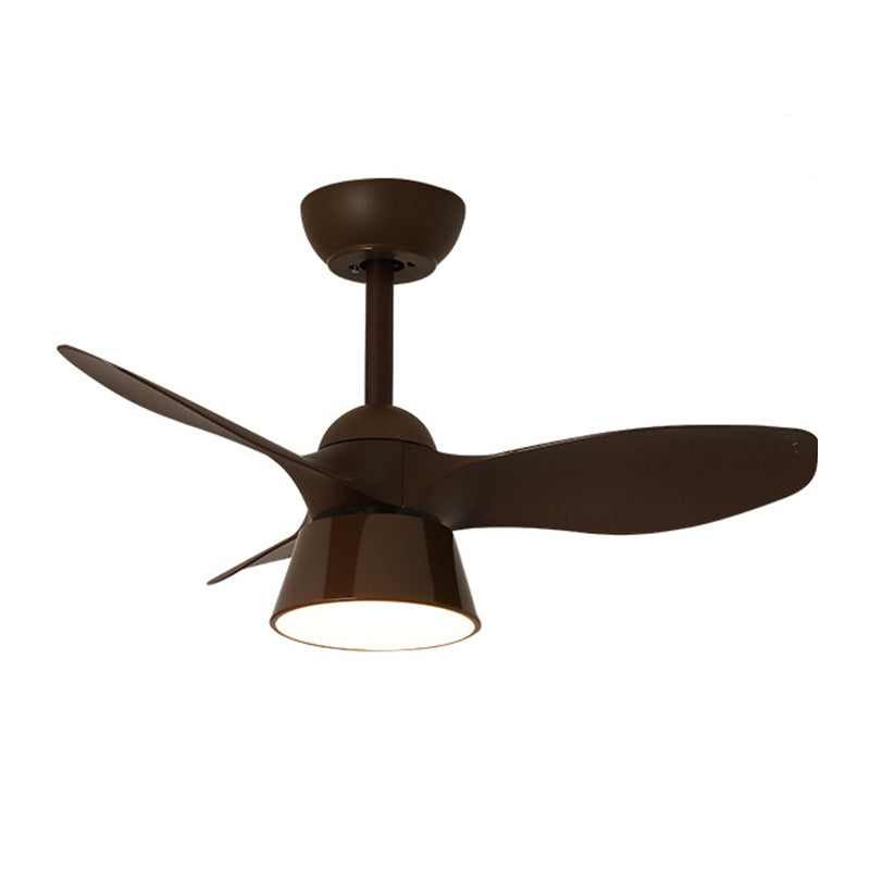 Minimalist LED Fan Light Fixture in Black / White Metal and Plastic Ceiling Fan