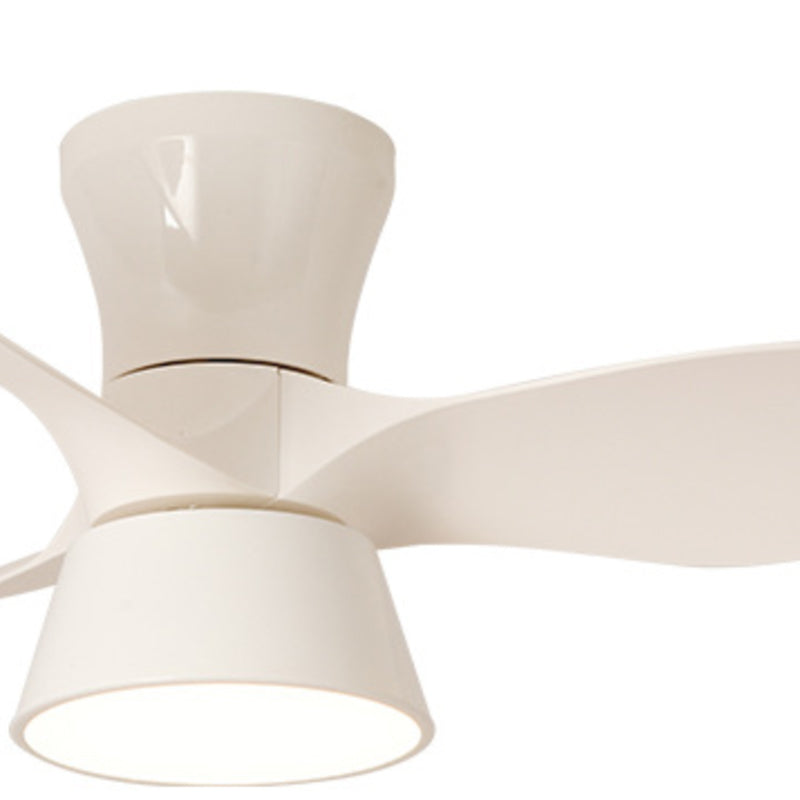 Minimalist LED Fan Light Fixture in Black / White Metal and Plastic Ceiling Fan