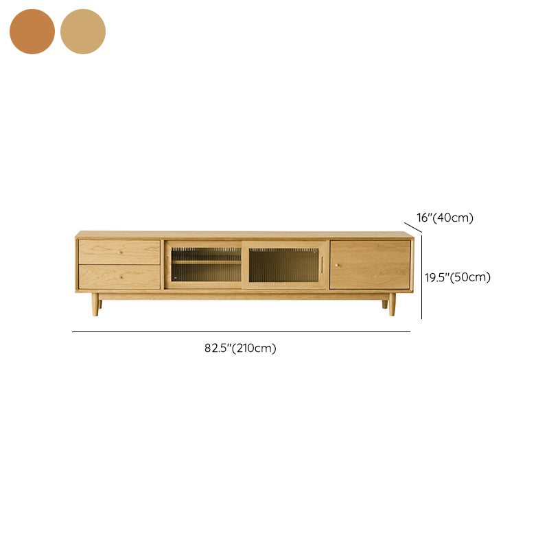 Scandinavian Media Console Wooden TV Media Console with Drawers