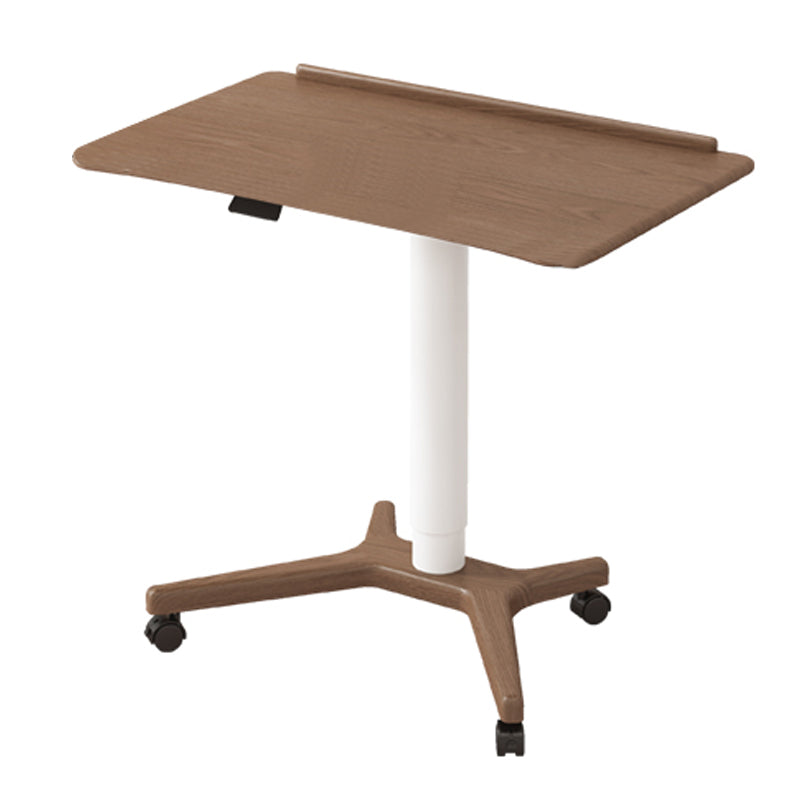 Contemporary Rubber Wood Home Office Desk Adjustable Height Writing Desk