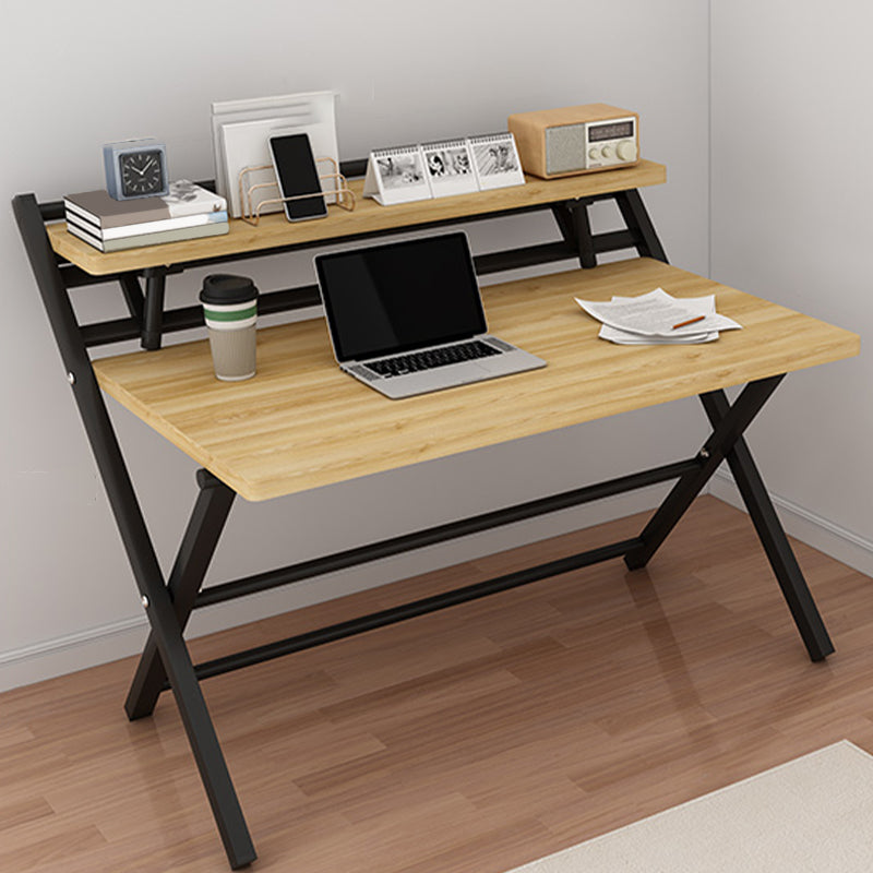 Rectangular Folding Home Writing Desk Trestle Steel Base Office Desk