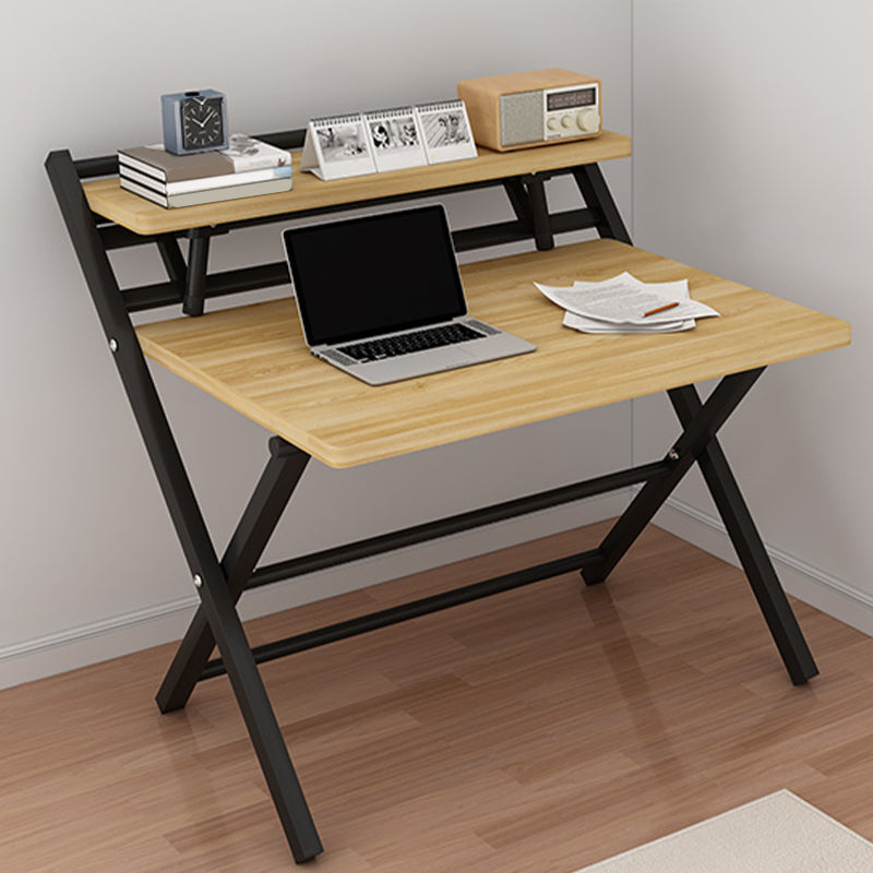 Rectangular Folding Home Writing Desk Trestle Steel Base Office Desk