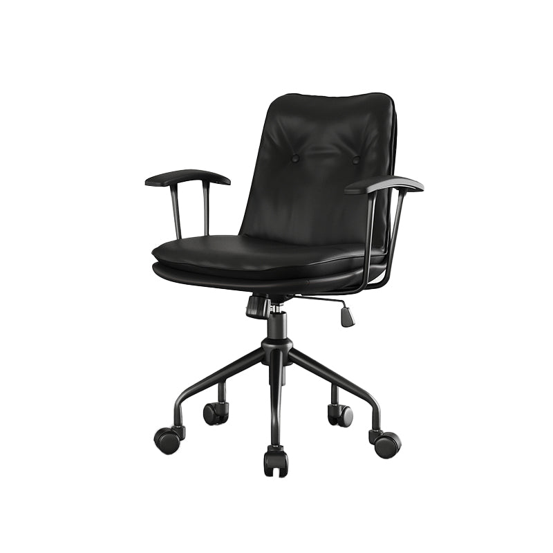 Modern Office Chair Fixed Arms Desk Chair with Wheels for Home