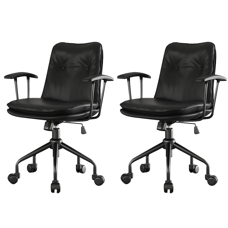 Modern Office Chair Fixed Arms Desk Chair with Wheels for Home