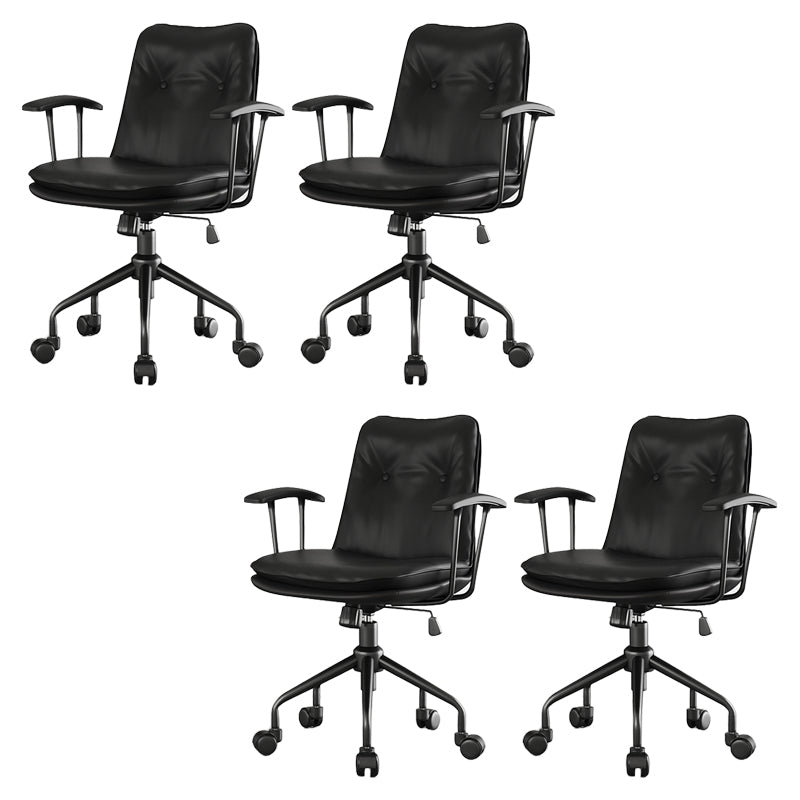 Modern Office Chair Fixed Arms Desk Chair with Wheels for Home