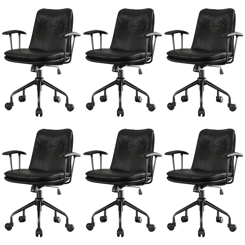 Modern Office Chair Fixed Arms Desk Chair with Wheels for Home