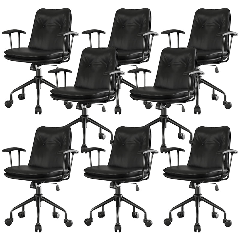 Modern Office Chair Fixed Arms Desk Chair with Wheels for Home