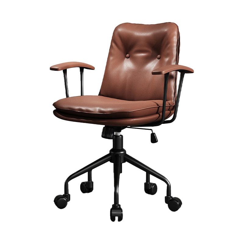 Modern Office Chair Fixed Arms Desk Chair with Wheels for Home