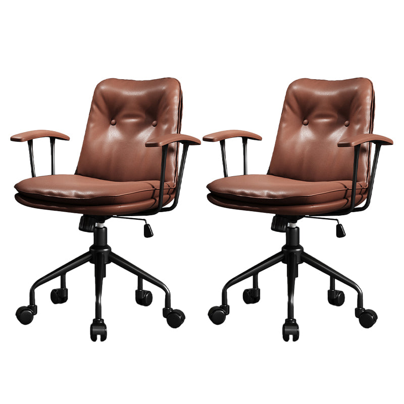 Modern Office Chair Fixed Arms Desk Chair with Wheels for Home