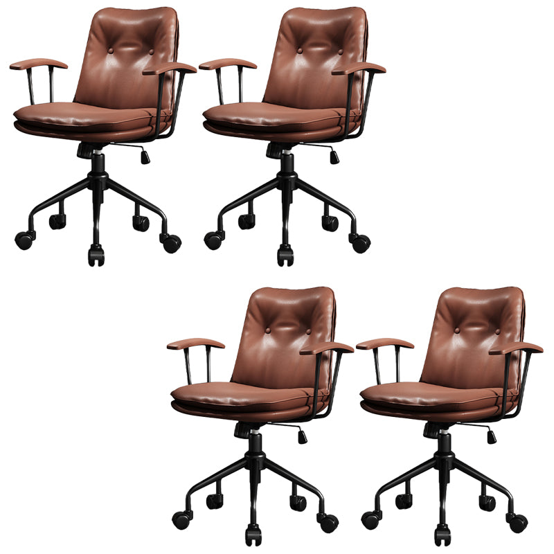 Modern Office Chair Fixed Arms Desk Chair with Wheels for Home