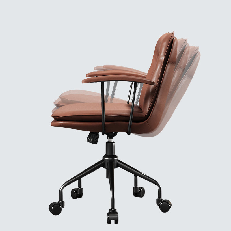 Modern Office Chair Fixed Arms Desk Chair with Wheels for Home