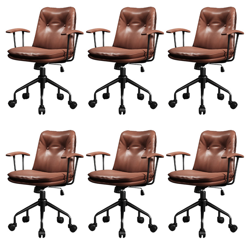 Modern Office Chair Fixed Arms Desk Chair with Wheels for Home