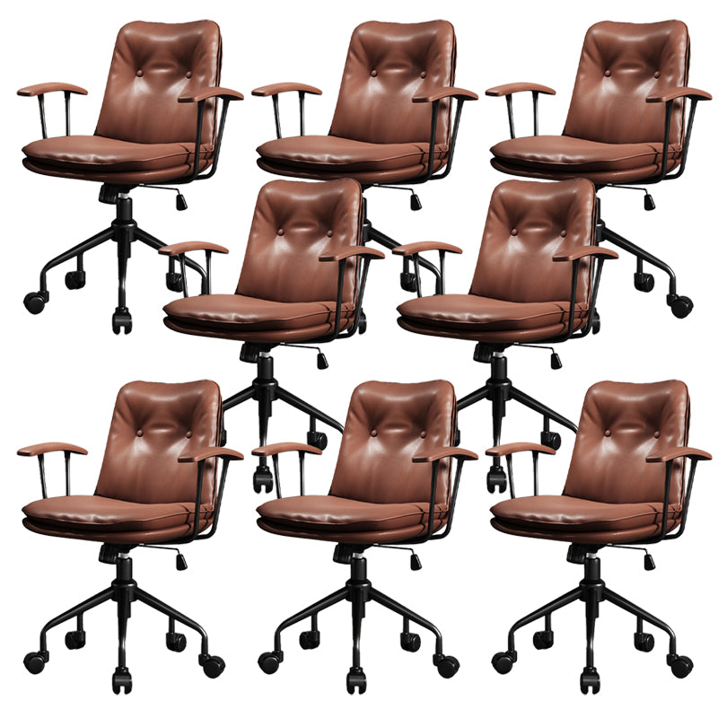 Modern Office Chair Fixed Arms Desk Chair with Wheels for Home