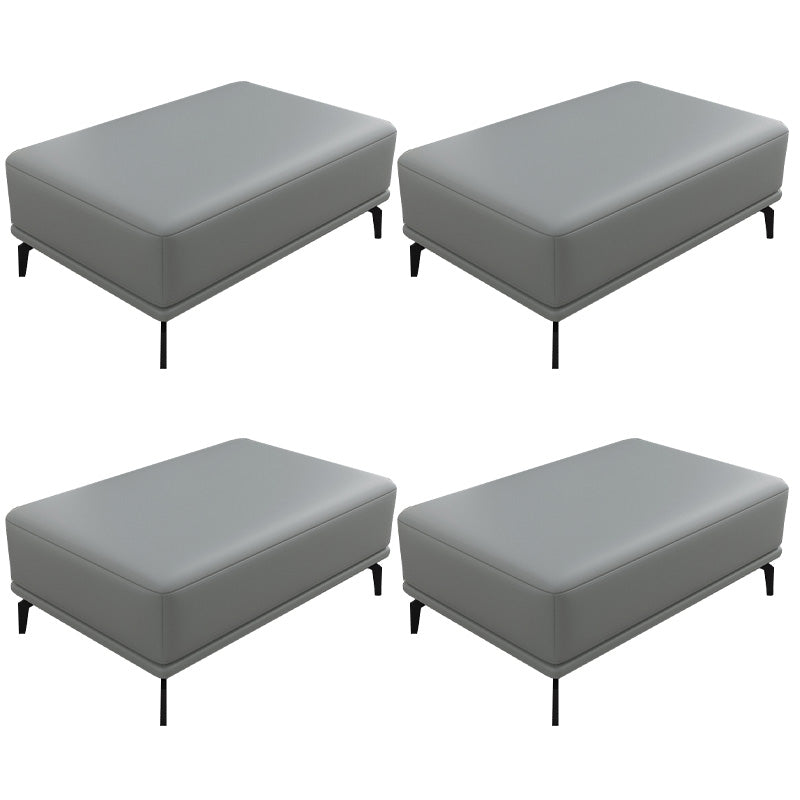 Rectangle Footstools Genuine Leather 23.4 Inch Width Standard Foot Stool