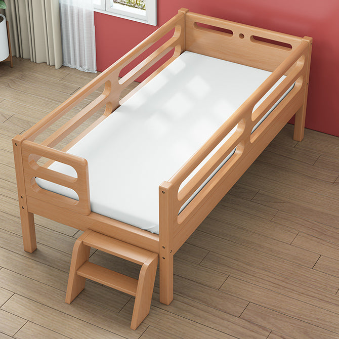 Washed Natural Baby Crib Solid Wood Contemporary with Guardrail