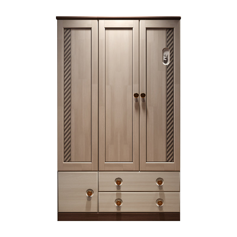 Solid Wood with Garment Rod Shelved Door Farmhouse Bedroom Armoire