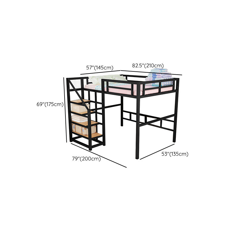 Contemporary No Theme Bunk Bed/Loft Bed in Metal with Guardrails