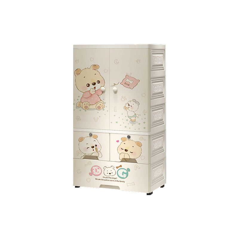 White Modern Kids Closet Plastic High Gloss 2-Door Coat Locker