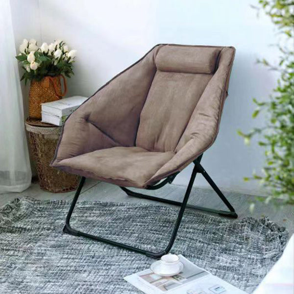 Contemporary Recliner Chair in Bonded Leather and Metal Base