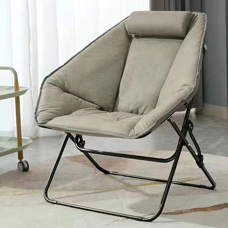 Contemporary Recliner Chair in Bonded Leather and Metal Base