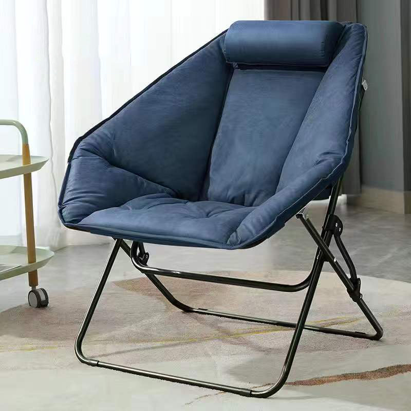 Contemporary Recliner Chair in Bonded Leather and Metal Base