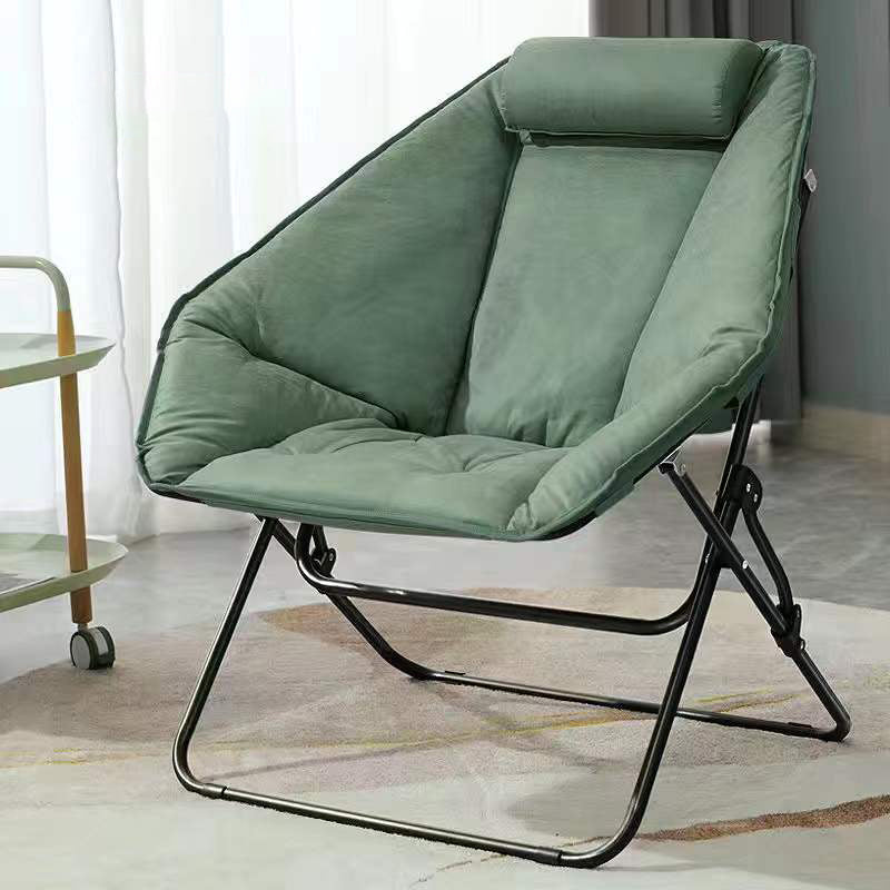 Contemporary Recliner Chair in Bonded Leather and Metal Base