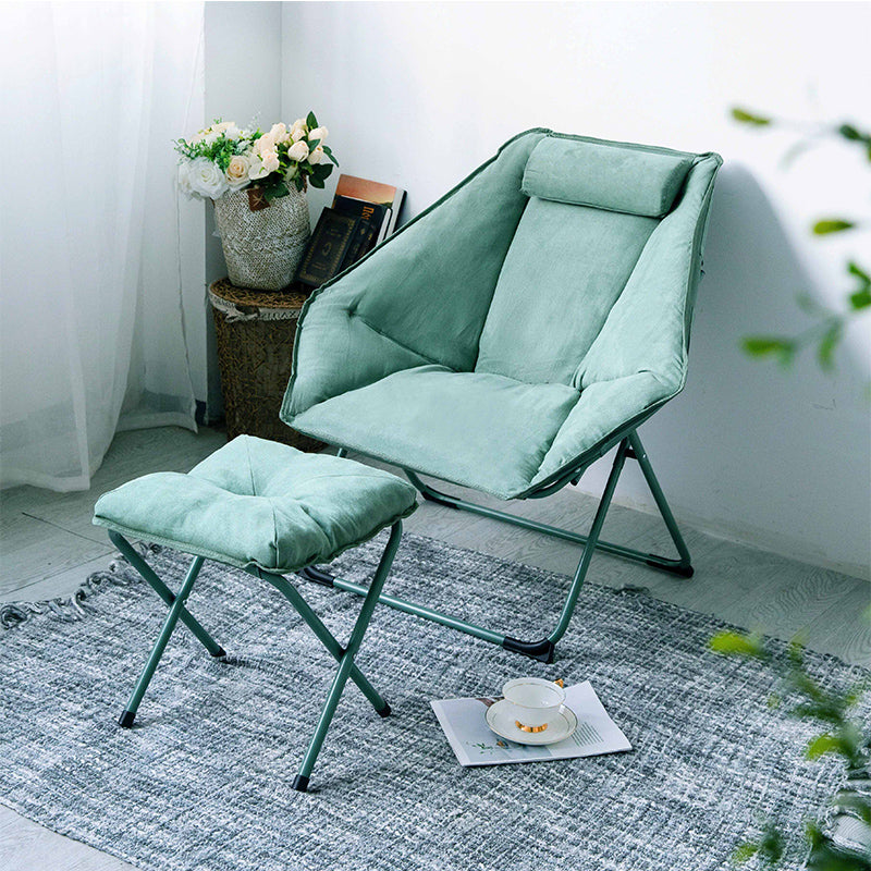 Contemporary Recliner Chair in Bonded Leather and Metal Base