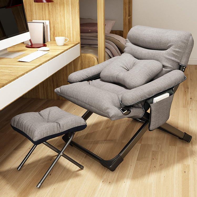 Contemporary Indoor Ergonimic Recliner with Metal Base and Storage Bag