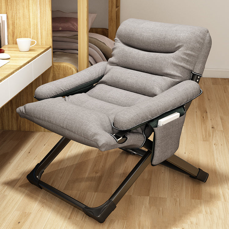 Contemporary Indoor Ergonimic Recliner with Metal Base and Storage Bag