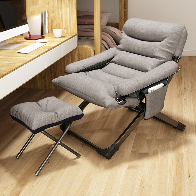 Contemporary Indoor Ergonimic Recliner with Metal Base and Storage Bag