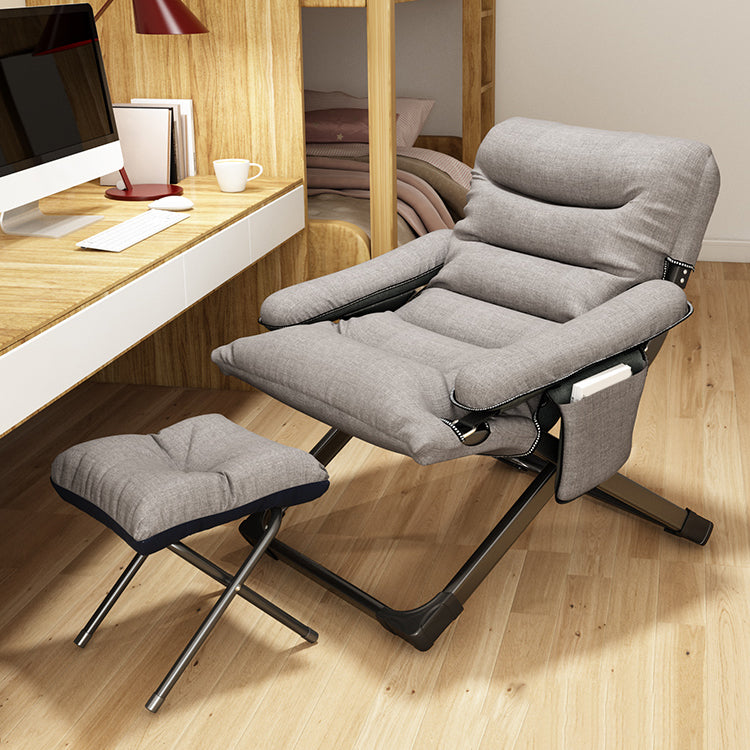 Contemporary Indoor Ergonimic Recliner with Metal Base and Storage Bag