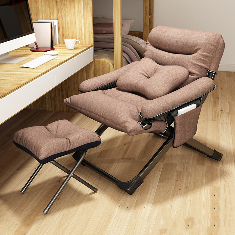 Contemporary Indoor Ergonimic Recliner with Metal Base and Storage Bag