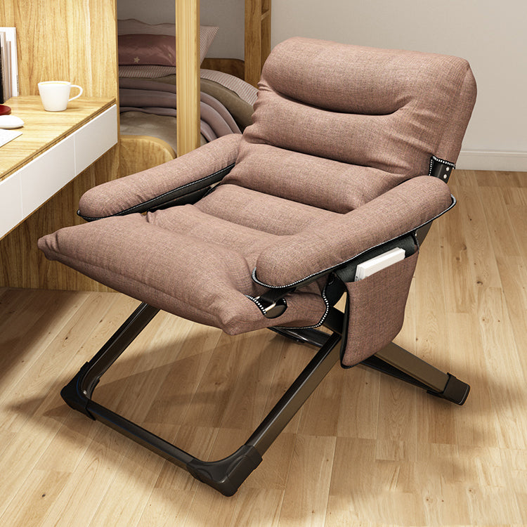 Contemporary Indoor Ergonimic Recliner with Metal Base and Storage Bag