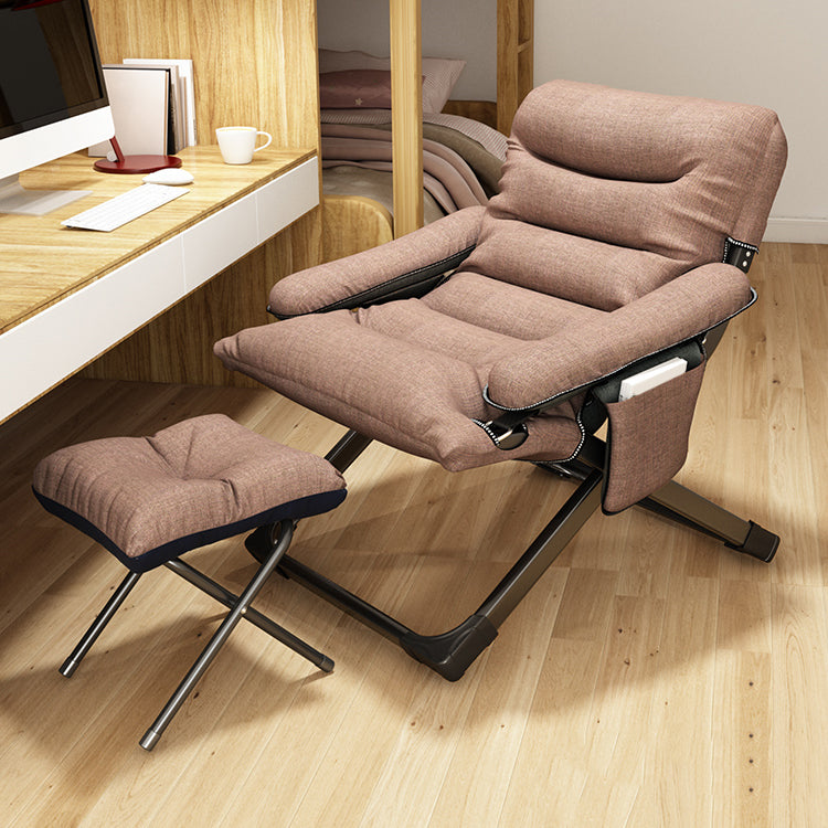 Contemporary Indoor Ergonimic Recliner with Metal Base and Storage Bag